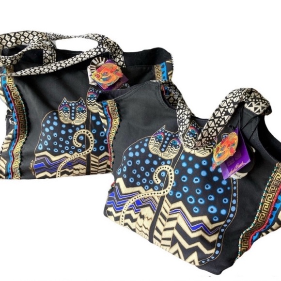 Laurel Burch Travel Set - Weekend Duffle & Tote with Cats - Picture 1 of 7